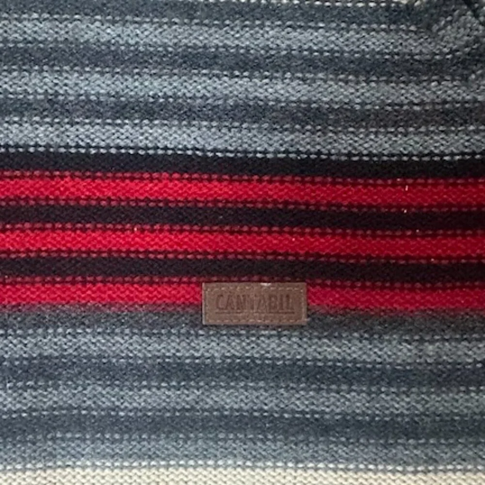 Cantabil Italy Men's Long Sleeve Winter Sweater-Size 40-Mock Neck Striped - EUC